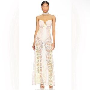 For Love And Lemons Blossom Lace Maxi Dress